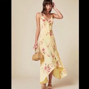 Reformation Savanah Yellow Floral Midi Dress